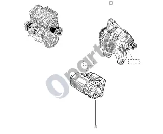 Renault Clio II (1998–2005) Generatorius - starteris – schema