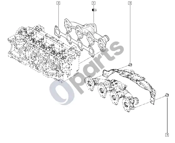 Renault Clio II kolektorius (K9K) – schema