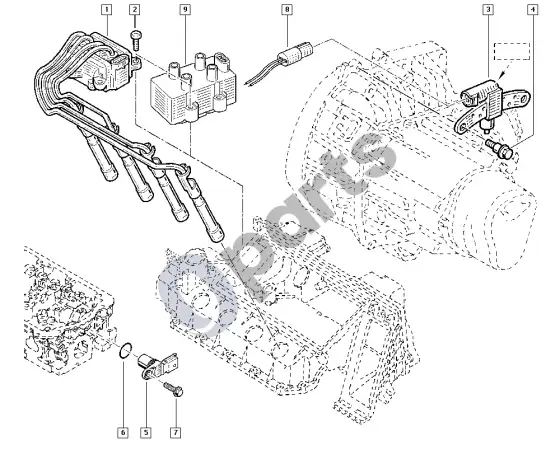 Renault Clio II uždegimo ritė (D4D, D4F) – schema