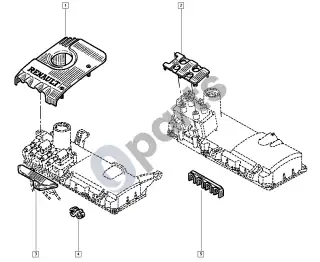 Renault Clio II (1998–2005) Variklio dangtis – schema