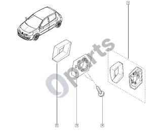 Renault Clio III (2005–2012) Emblemos – schema