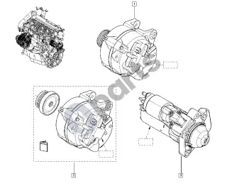 Renault Clio III (2005–2012) Generatorius – starteris – schema