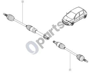 Renault Clio III (2005–2012) Pusašis – schema