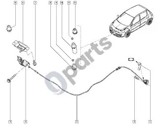 Renault Clio III (2005–2012) Visos spynos – schema