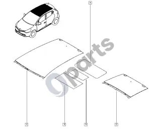 Renault Clio IV (2012–2019) Įprastas stogas – schema
