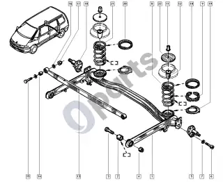 Renault Espace III (1997–2003) Galinė ašis – schema