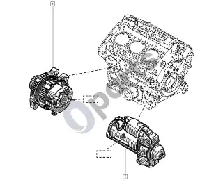 Renault Espace III (1997–2003) Generatorius – starteris – schema