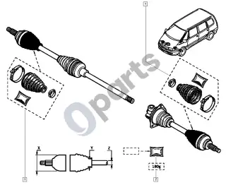 Renault Espace III (1997–2003) Pusašis – schema