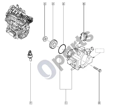 Renault Espace V įpurškimo siurblys – schema