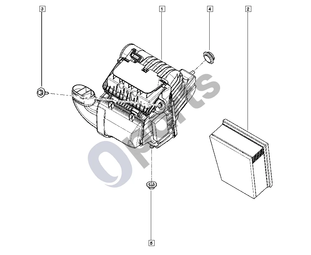 Renault Espace V (RFC) (2015–2023) Oro filtras schema – pozicija 5: Elastinis laikiklis