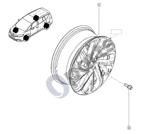 Renault Espace V (RFC) (2015–2023) Ratai – schema
