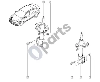 Renault Fluence (2010–) Amortizatorius – schema