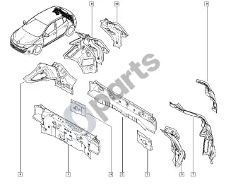 Renault Fluence (2010–) Galinis skydas – schema
