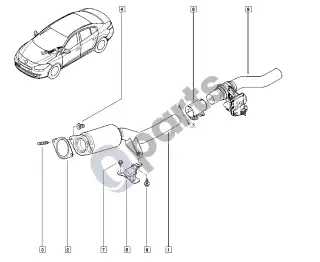 Renault Fluence (2010–) Išmetimo sistema – schema