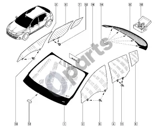 Renault Fluence (2010–) Langai – schema