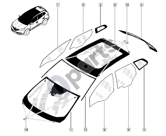 Renault Kadjar langai – schema
