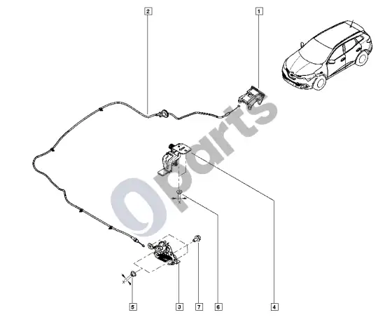 Renault Kadjar visos spynos – schema