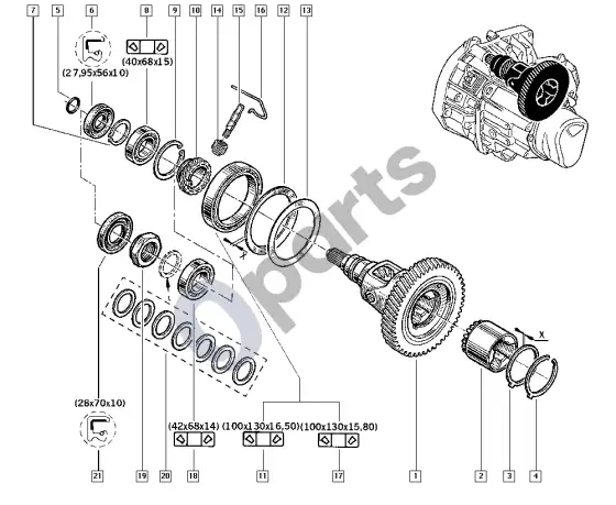 renault kangoo-i-2003 differential (D4D, E7J, K7J) – schema