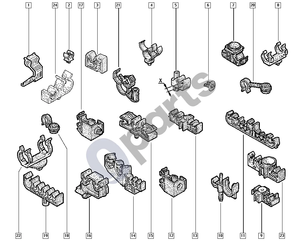 renault kangoo-i-2003 Spaustukai schema – pozicija 6: Spaustukas r21