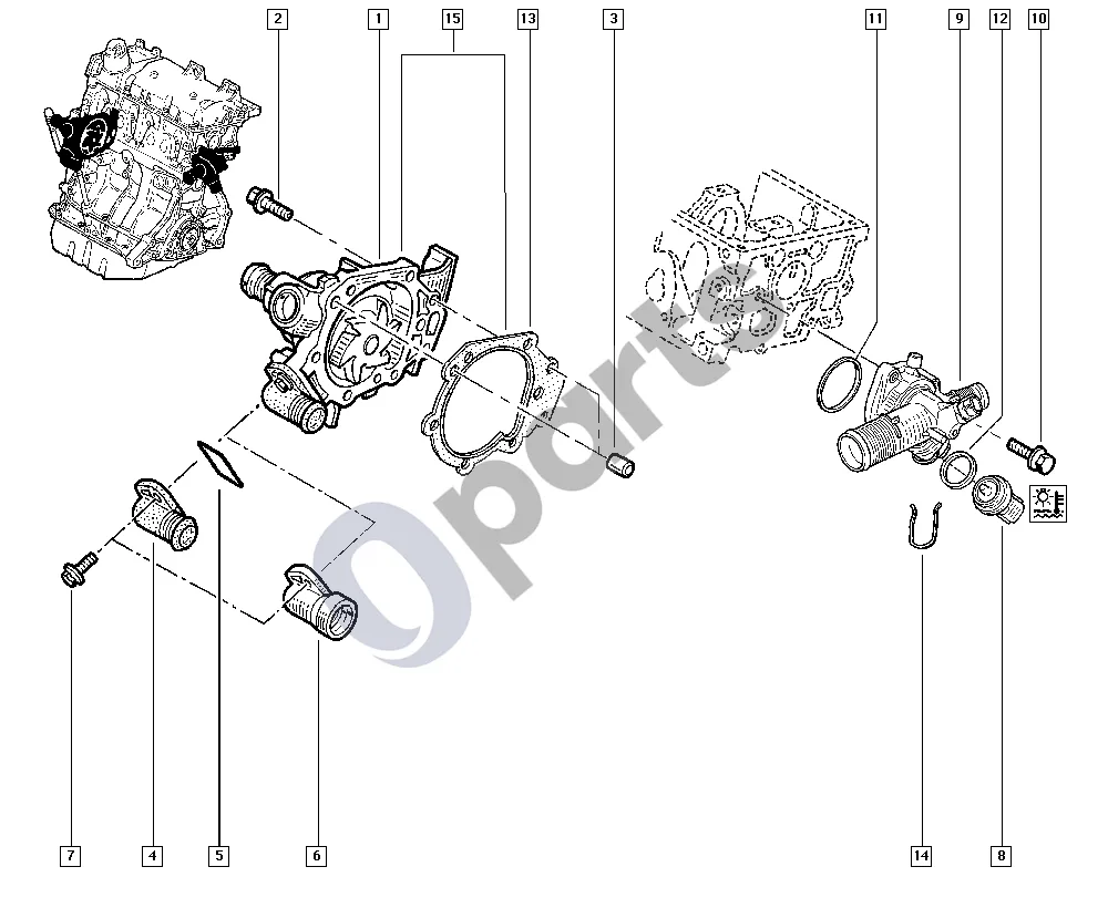renault kangoo-i-2003 Vandens siurblys (D4D, D4F) schema – pozicija 9: Korpusas