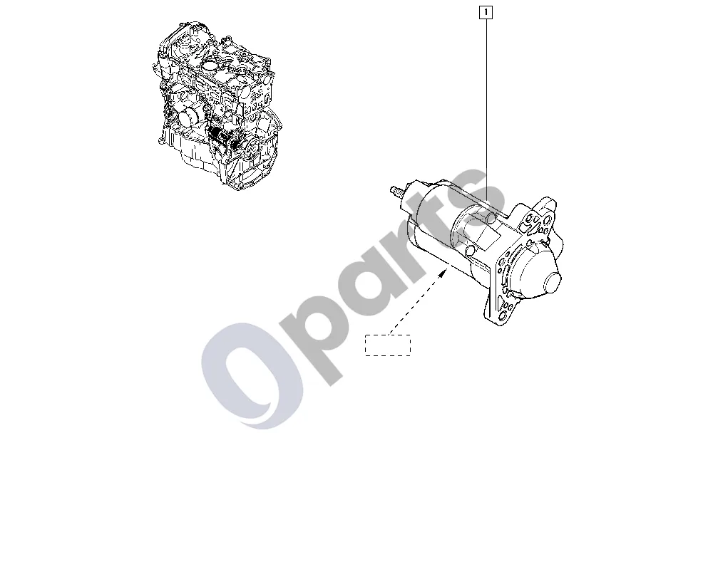 Renault Kangoo II (2008–2014) Generatorius – starteris (K4M) schema – pozicija 1: Starteris