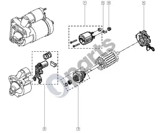 Renault Kangoo II (2008–2014) Starterio dalys – schema