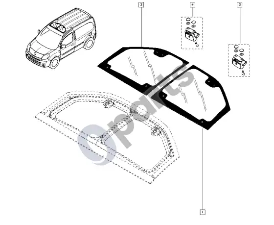 Renault Kangoo II stoglangis – schema