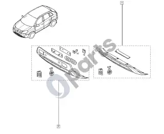 Renault Koleos I (2008–2016) Šoninės apsaugos – schema