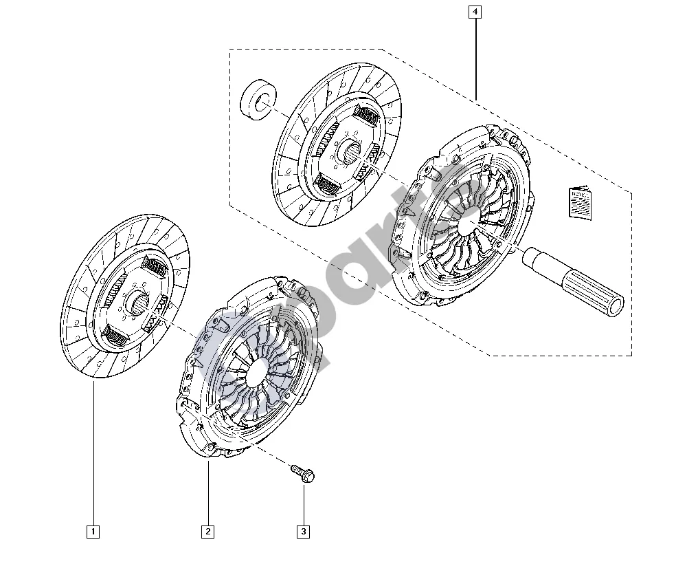 Renault Laguna III (2007–2015) Sankaba (M4R) schema – pozicija 4: Sankabos komplektas