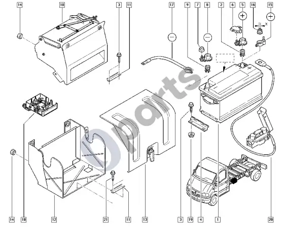 Renault Mascott akumuliatorius – schema