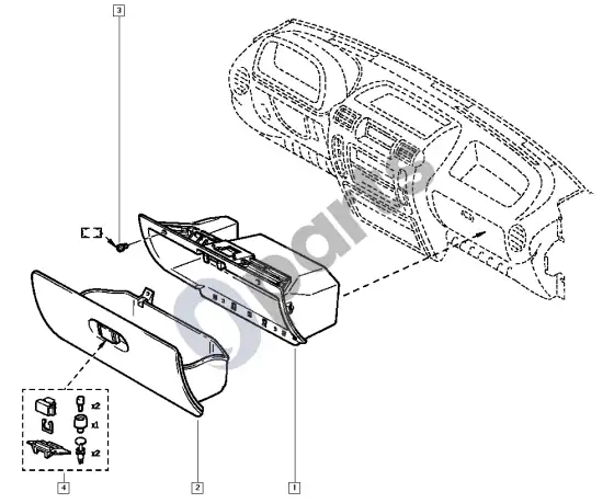 Renault Mascott daiktadėžė – schema