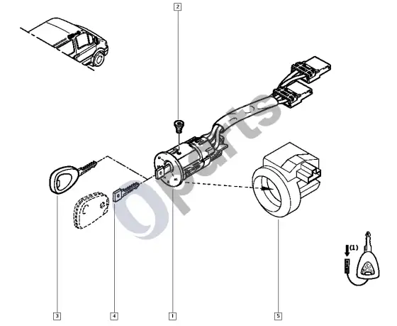 Renault Mascott starterio jungiklis – schema