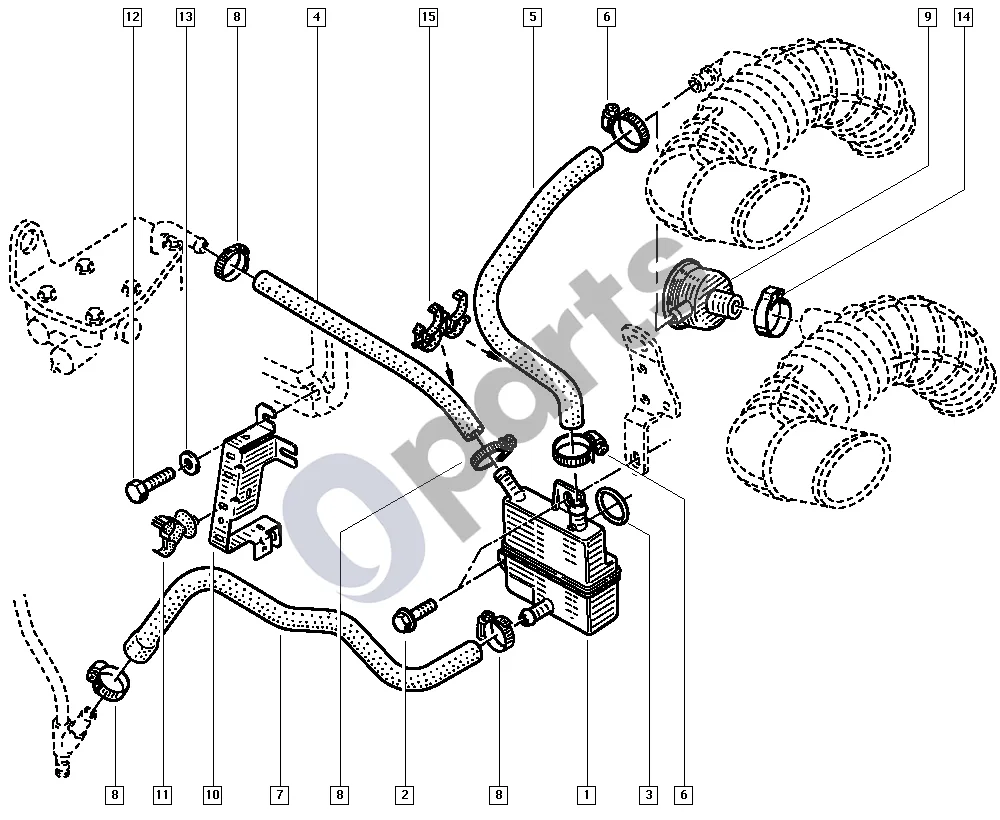 renault master-ii-2004 Antipollution (S8U, S8W) schema – pozicija 1: Decanter oil t