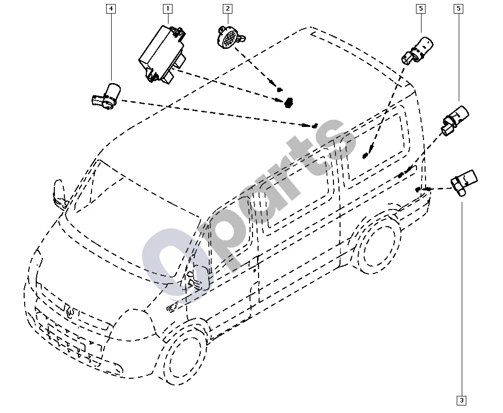renault master-ii-2004 Artumo radaras schema – pozicija 3: Parkavimo pagalbos daviklis
