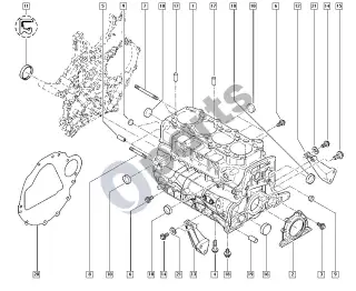 renault master-ii-2004 Cilindrų blokas – schema