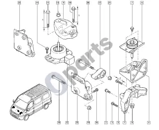 renault master-ii-2004 Engine mounting – schema