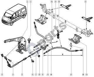 renault master-ii-2004 Rankinis stabdys – schema