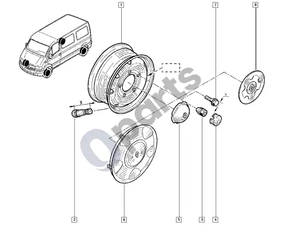 renault master-ii-2004 ratai – schema