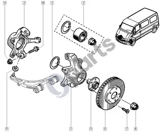 renault master-ii-2004 Stebulės ašis - diskas – schema