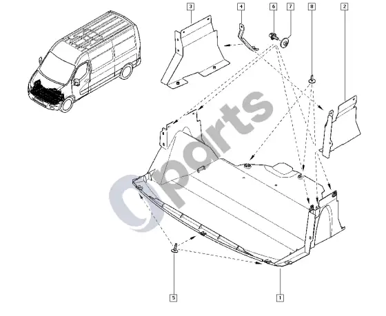 Renault Master III apsauginis dangtis – schema