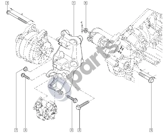 Renault Master III engine accessory mountiings (M9T) – schema