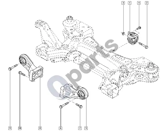 Renault Master III engine mounting (M9T) – schema