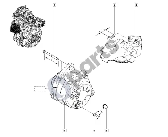 Renault Master III generatorius - starteris – schema