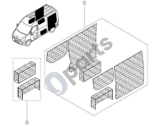 Renault Master III interior trim accessories – schema