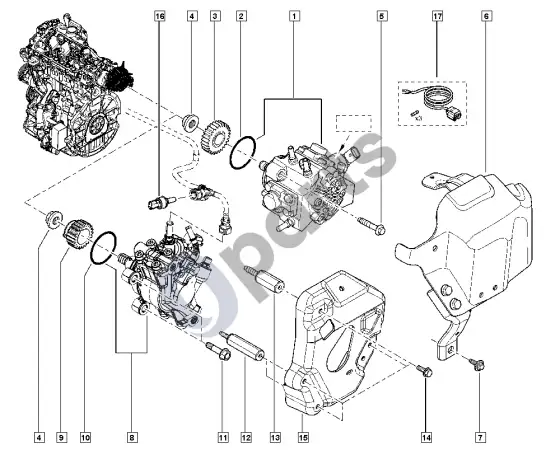 Renault Master III įpurškimo siurblys – schema