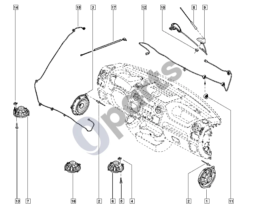 Renault Master III (2010–2024) Radijo parengimas schema – pozicija 12: Radijo parengimas