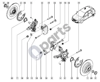 Renault Megane IV (2016–) Stebulės ašis - diskas – schema