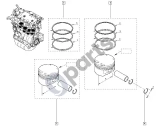 Renault Modus (2004–2012) Cilindrų įvorės – schema