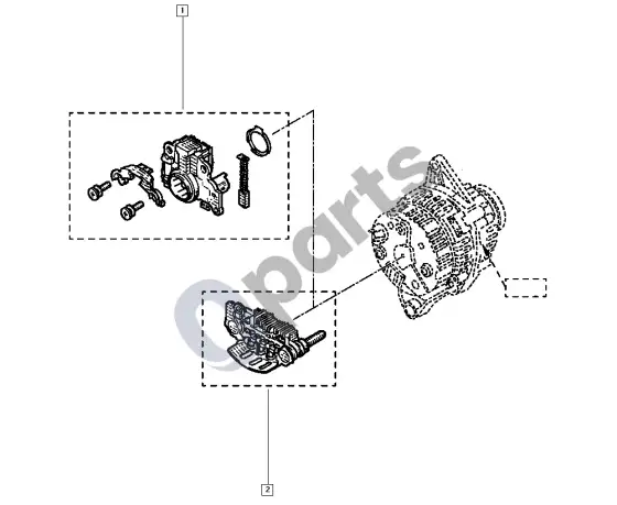 Renault Modus generatoriaus detalės (D4F) – schema