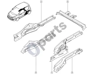 Renault Modus (2004–2012) Grindų plokštė – schema